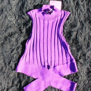 Cleavage Sleeveless Purple Top